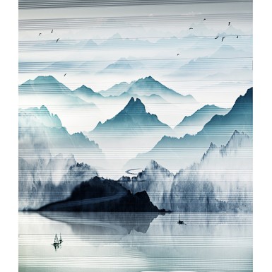 Manzara Baskılı Zebra Perde