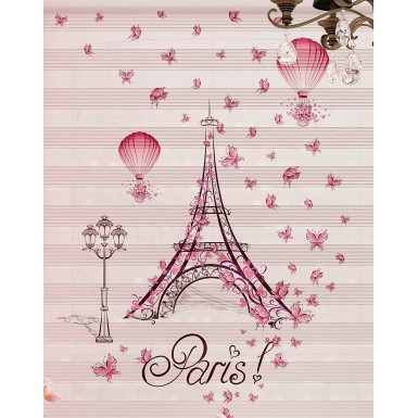 Paris Baskılı Zebra Perde