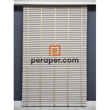 Açık Meşe Perawood Ahşap Jaluzi 50mm