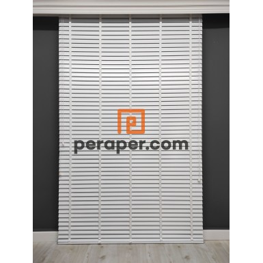 Mat Beyaz Perawood Ahşap Jaluzi 50mm