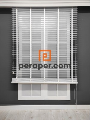 Mat Beyaz Polywood Jaluzi 50mm