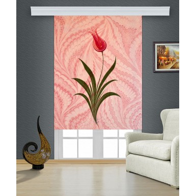 Ebru Baskılı Stor Perde