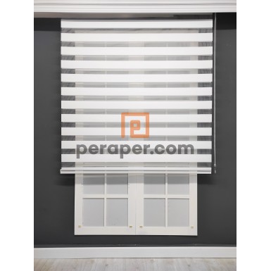 Beyaz Ekonomik Zebra Perde