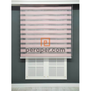 Pembe Ekonomik Zebra Perde