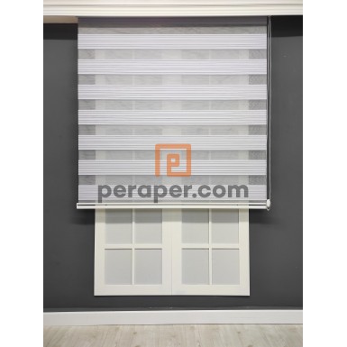 Beyaz Pliseli Zebra Perde