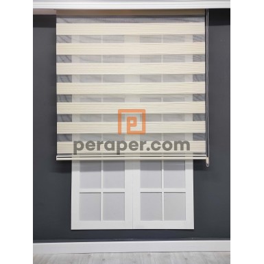 Sütlü Kahve Pileli Zebra Perde