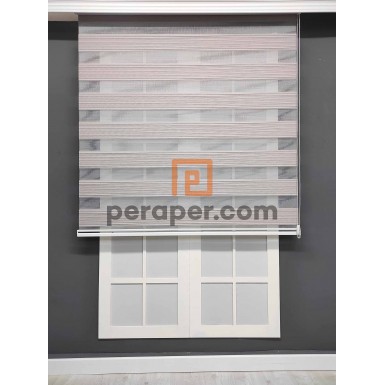 Gül Kurusu Pile Detaylı Zebra Perde