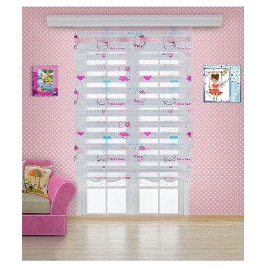 Hello Baby Baskılı Zebra Perde