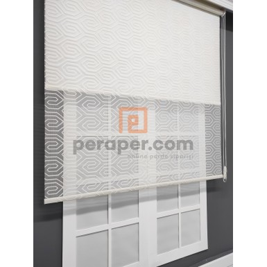 Spor Desen Çiftli Tül Stor Perde