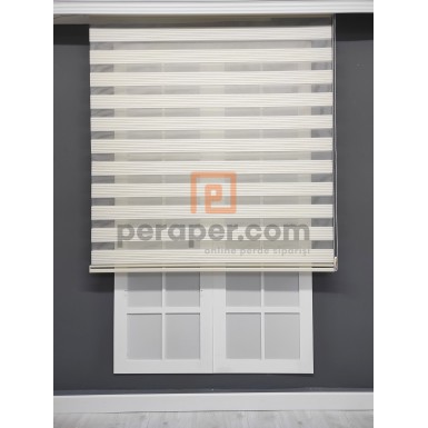 Dar Pliseli Krem Zebra Perde