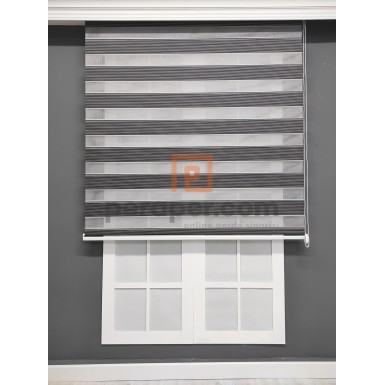 Siyah Mikro Pliseli Zebra Perde